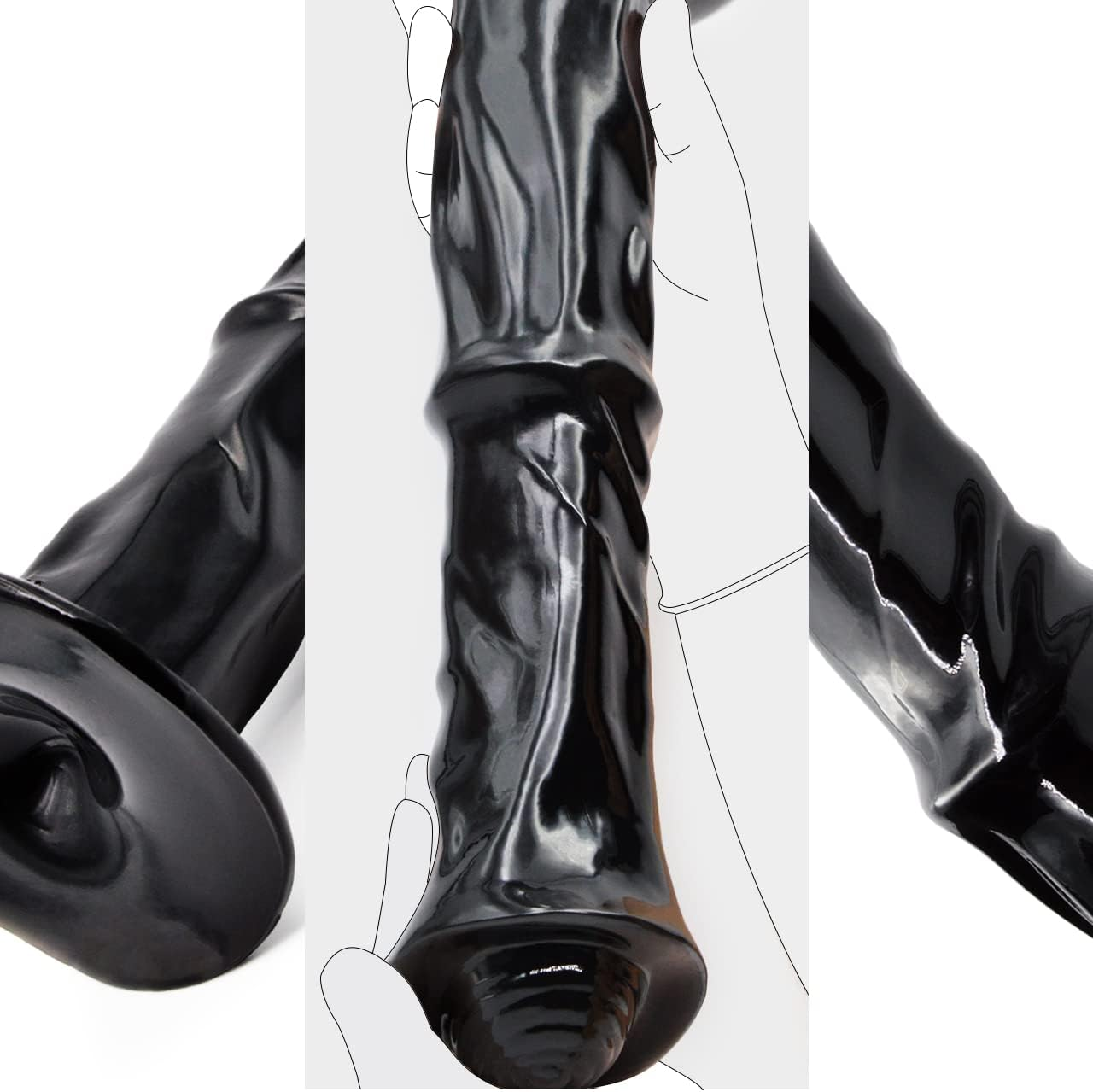 FAAK XXXL Realistic Dildo, Super Huge Beast Dildo with Strong Suction Cup,32.5 Cm/12.8'' Insertable 1:1 Ratio Monster Fantasy Sex Toy, Percheron Dildo YIFF Furry Fandom Dong image number 5