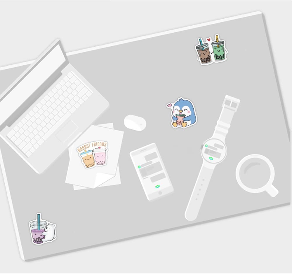 52 PCS Bubble Tea Stickers, Cute Pearl Milk Tea Vinyl Waterproof Stickers for Teens Girls Kids, Perfect for Waterbottle Laptop Phone Fridge Guitar Luggage Bumper Computer Car Summer Drink Stickers image number 4