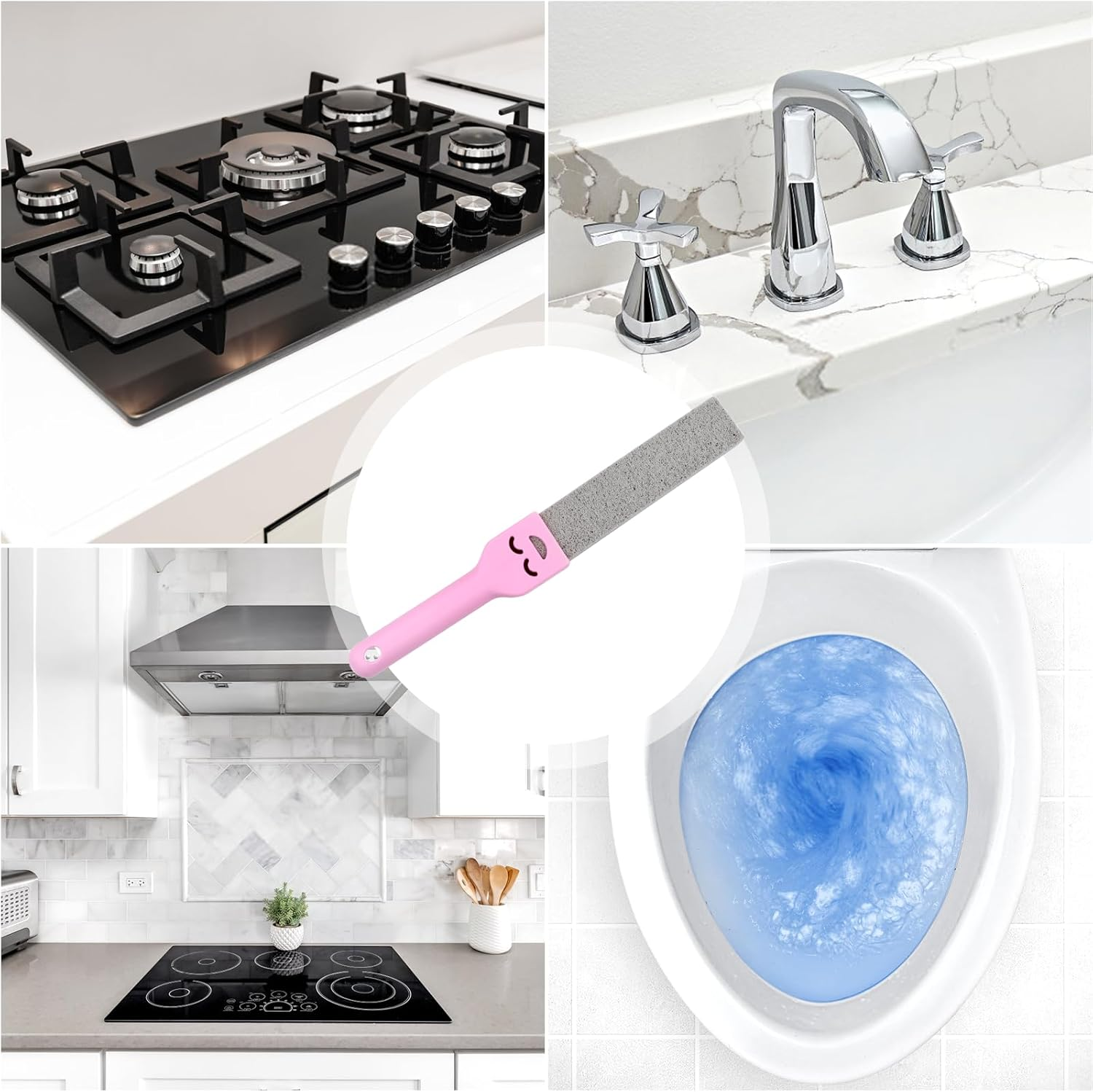 Pumice Stone for Toilet Bowl Cleaner, Hard Water Ring Cleaner, Bowl Scouring Stick with Handle, Powerfully Cleaning Stains, Calcium Buildup for Household Cleaning Toilet, Bathtubs image number 5