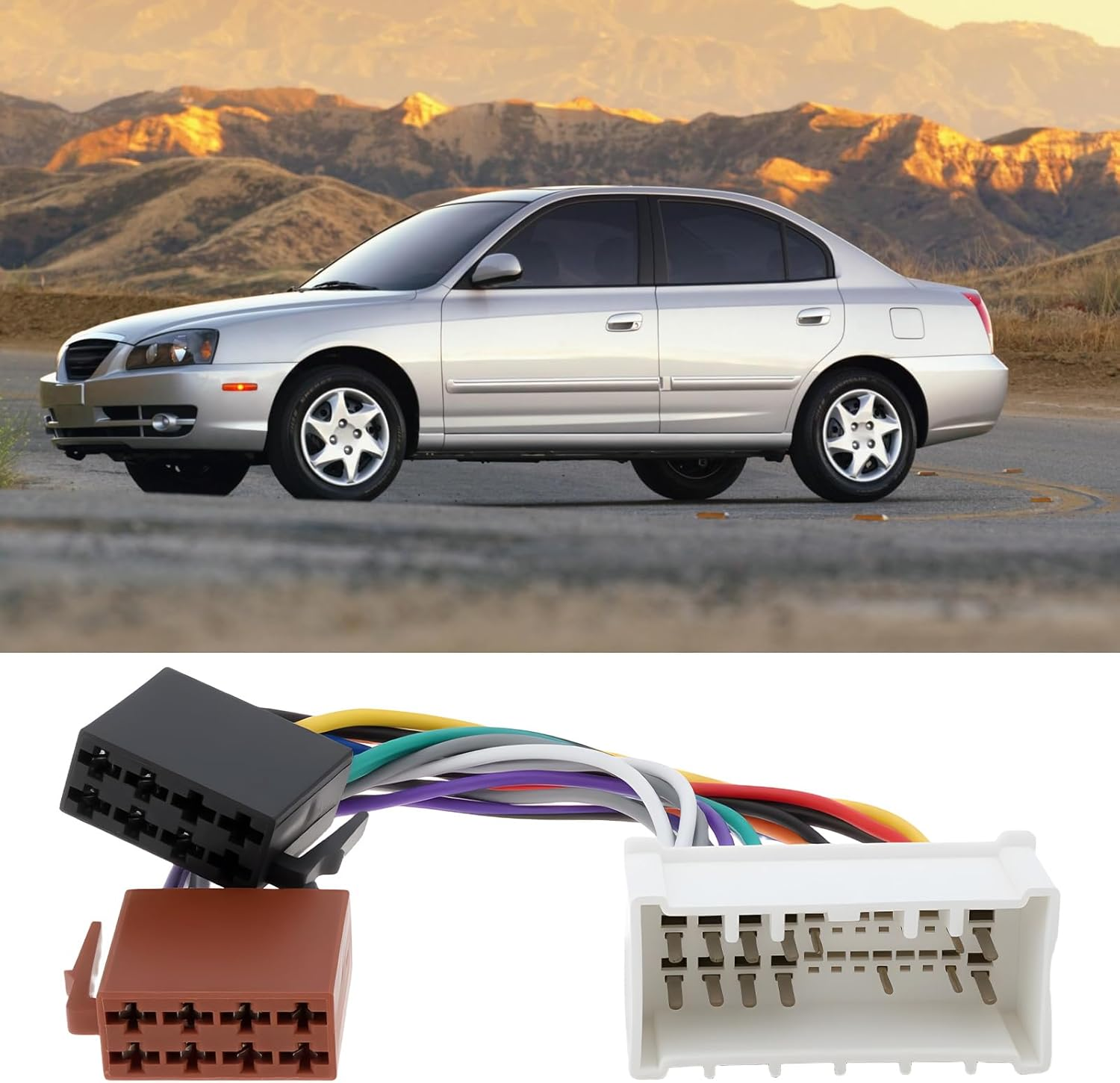 YINETTECH 2Pcs Car Radio Adapter Cable ISO Harness Compatible with Kia 2005+ image number 2