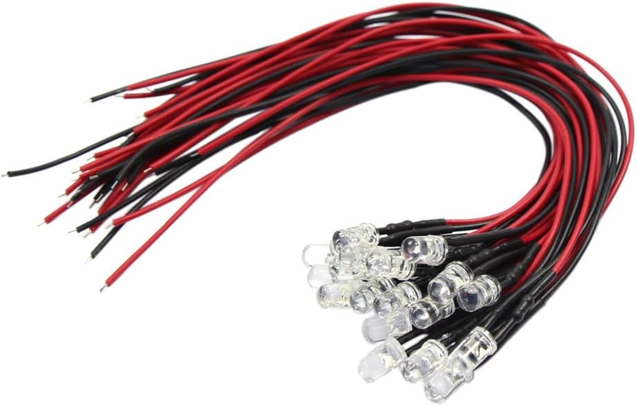 20Pcs Pre Wired 1.9Mm Warm White Led Lamp Light Set 12V ~ 18V for Train Layout (Warm White, 1.9Mm)