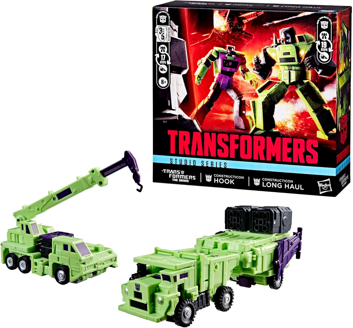 Transformers Studio Series the Transformers: the Movie Constructicon Long Haul & Constructicon Hook, 6.5-Inch Action Figures, Robot Toys for Ages 8+, Superhero Toy image number 5