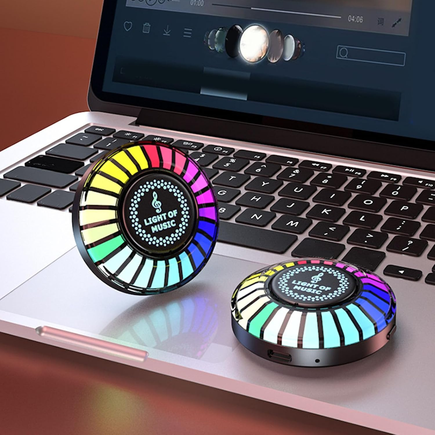 Magnetic Music Rhythm Light, RGB Colorful Ambient Cool Lighting, Car Dynamic Music Rhythm Lamp Pickup Light for Car Bedroom Room Decoration image number 5