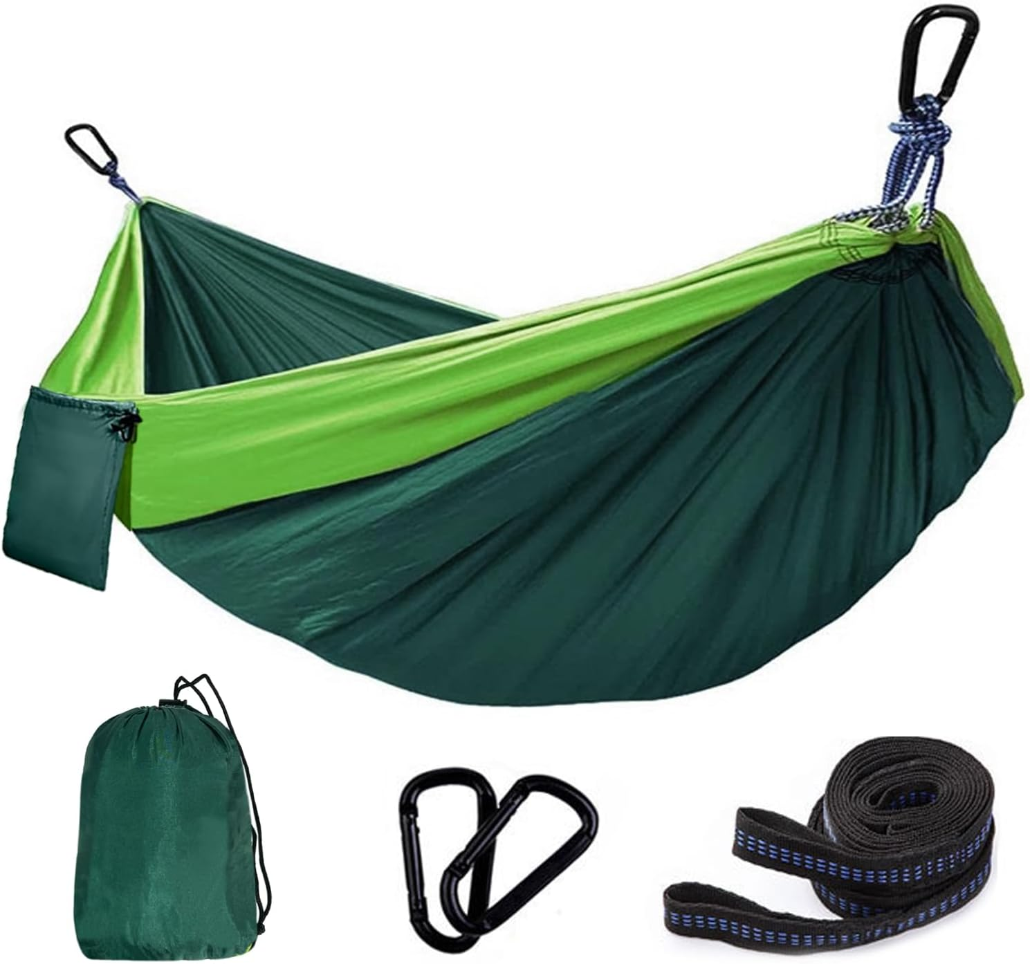 Ultralight Travel Camping Hammock | 450 Lbs Load Capacity, Breathable, Quick-Drying Parachute Nylon | 2 X Premium Carabiners, 2 X Nylon Slings Included | Suitable for Outdoor and Indoor Gardens image number 5