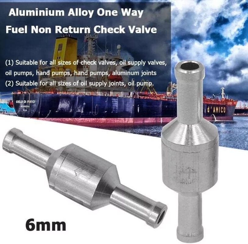 AIMALL 2X 6/8/10/12Mm One Way Non Return Check Valve Air Fuel Petrol Diesel Oil Vacuum - Ideal for Automotive & Marine