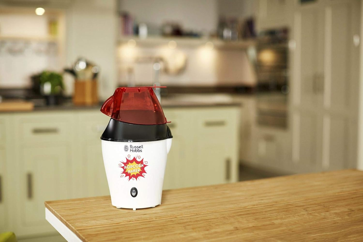 Russell Hobbs Fiesta 24630-56 Popcorn Machine (Hot Air Popcorn Maker, No Fat & Oil, Includes Corn Measuring Spoon, Bpa-Free, 1290 W), White/Black image number 5