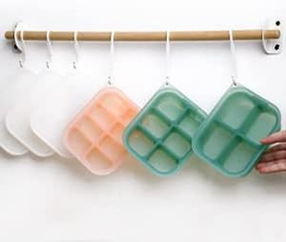 Haakaa Silicone Freezer Tray,Food Grade Silicone,Perfect for Food Storage & Freeze Soup, Broth, Stew or Sauce, Vegetable & Fruit Purees, 4 X 3 Oz, Blush image number 1