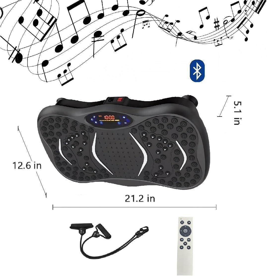 Vibration Plates, Vibration Fitness Exercise Machine for Home Use, with Bluetooth Speaker, 5 Program Modes, 2 Resistance Bands, Vibration Fitness Trainer, 330Lb Max Load image number 3