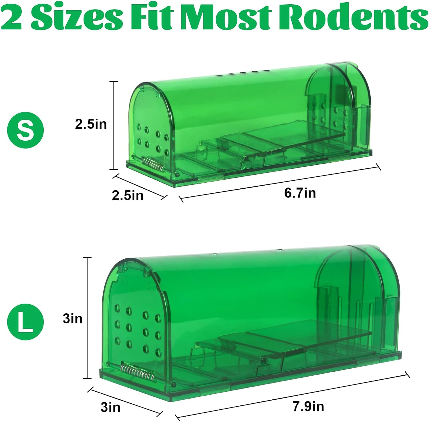 2 Pack Mouse Traps Humane Mice Rat Mouse Traps Indoor for Home Catch and Release with NO Kill - Reusable Mouse Trap for Small Rodent, Voles, Hamsters, Moles Catcher That Works - Small image number 6