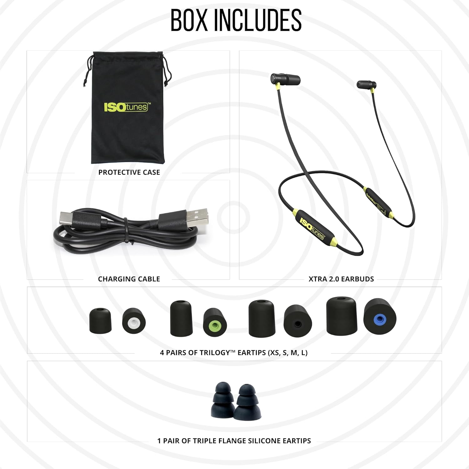 Isotunes Xtra 2.0 Noise Isolating Bluetooth Earbuds (NRR 27)