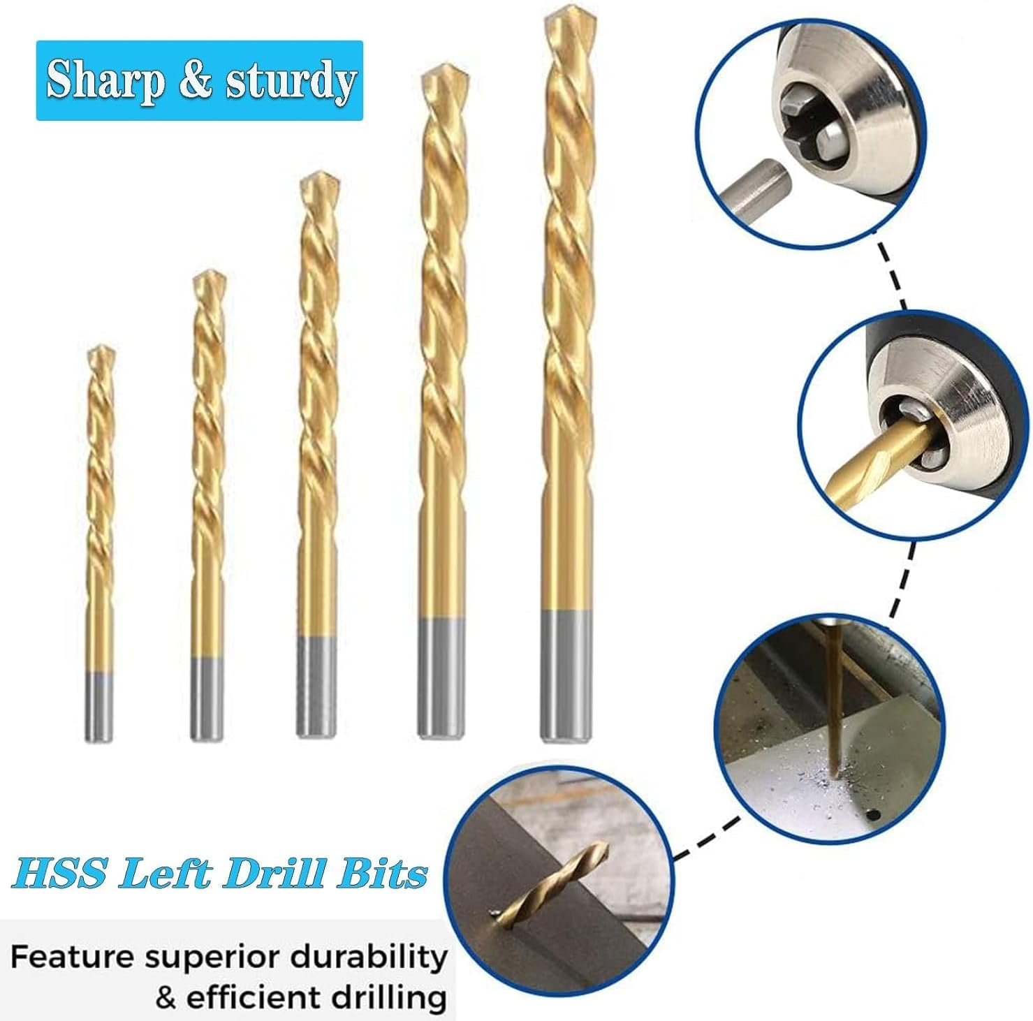 YUENTOEN 10 Piece Screw Extractor Kit, Cobalt HSS Left Hand Drill Bits Set, Ez Out Stripped Screw Set for Removing Broken Bolt and Rounded Nut