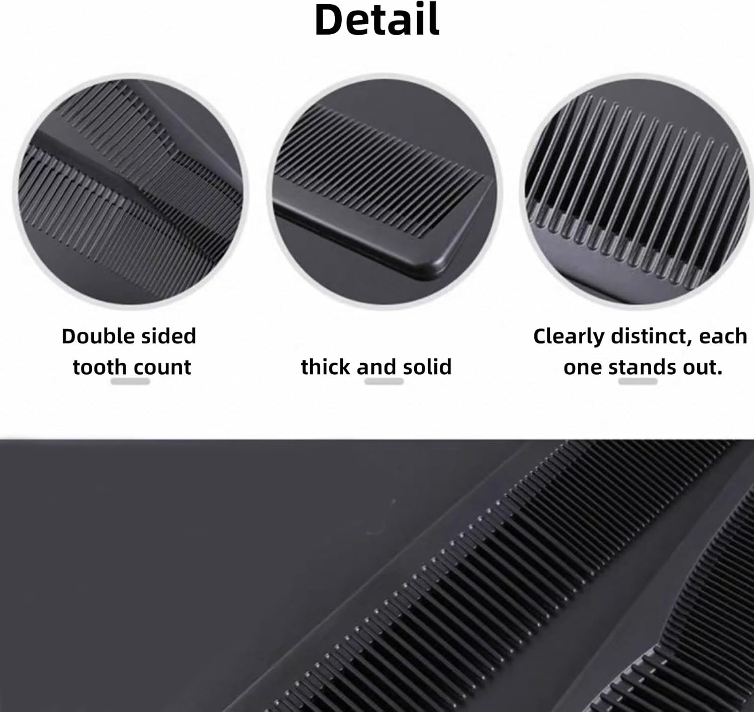 LIANRISES 2Pcs Cutting Comb, Hair Comb Fine Tooth, Barber Comb for Women and Mens Hairdressing Comb, Heat Resistant anti Static, Coarse Fine 2 Teeth image number 3