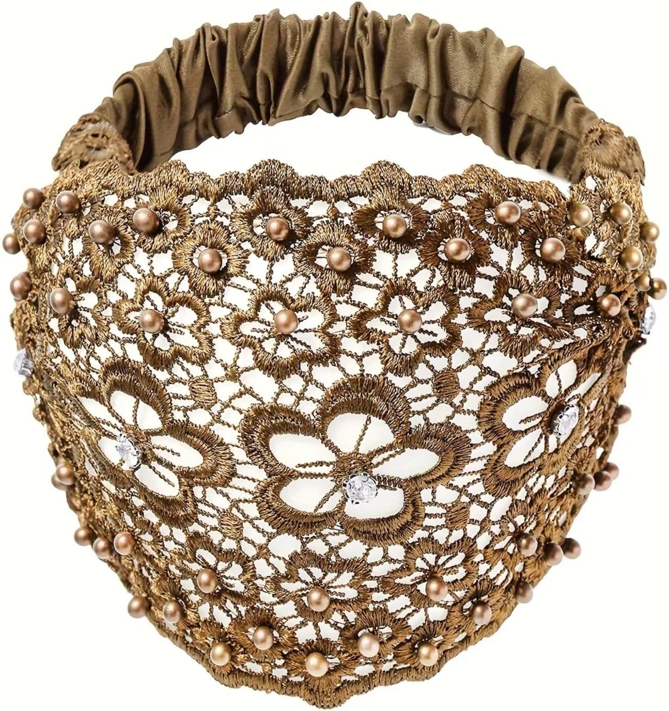 Lace Headbands for Women, Lace Pearl Hollow Elastic Headbands Bohemian Hair Bands Summer Hair Accessories for Women Girls Yoga, Working Out, Gym, Running(3 Colors) image number 2