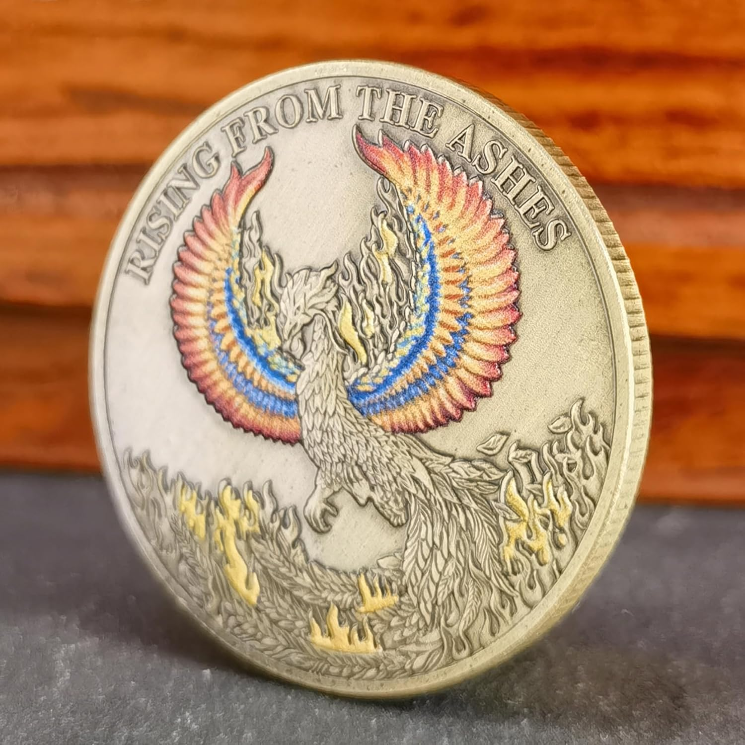 Phoenix Rising Lucky Coin Serenity Prayer Sobriety Coin Sober Gifts for Men or Women Addiction Recovery AA Medallion image number 2