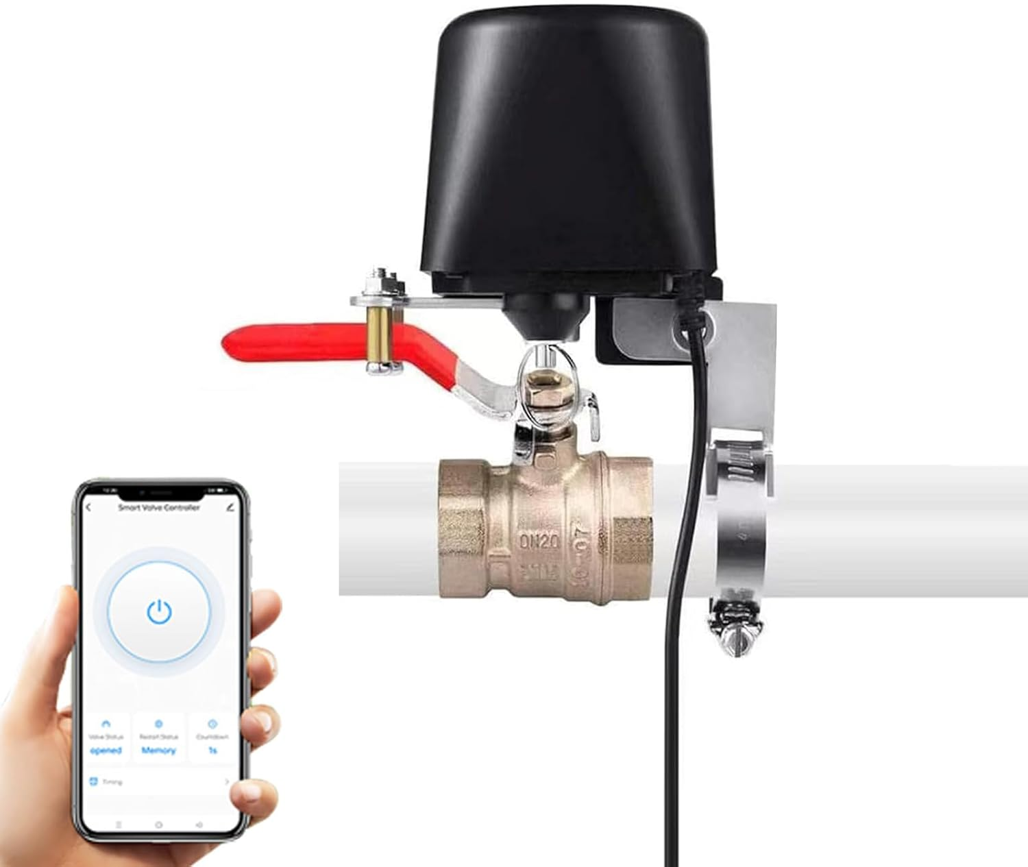 Jinvoo Matter Smart Water Valve, Matter Valve, Electric Smart Valve, Automatic Ball Valve Watering Timer, Sprinkler Controller, for Applee Home, Alexa, Google Home, Smartthingss, Requires Matter Hub
