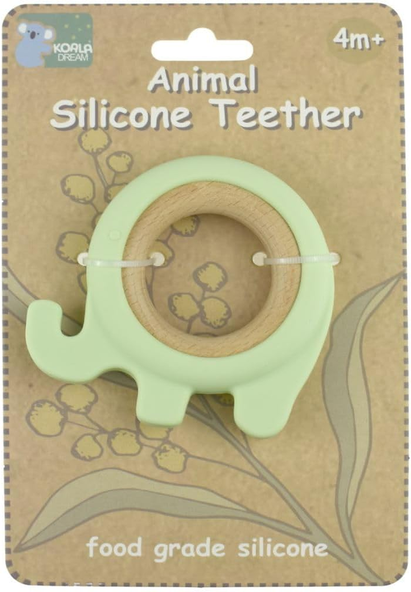 Koala Dream Silicone Elephant Teether - Green | Baby Teething Toy, Bpa-Free, Safe for Infants