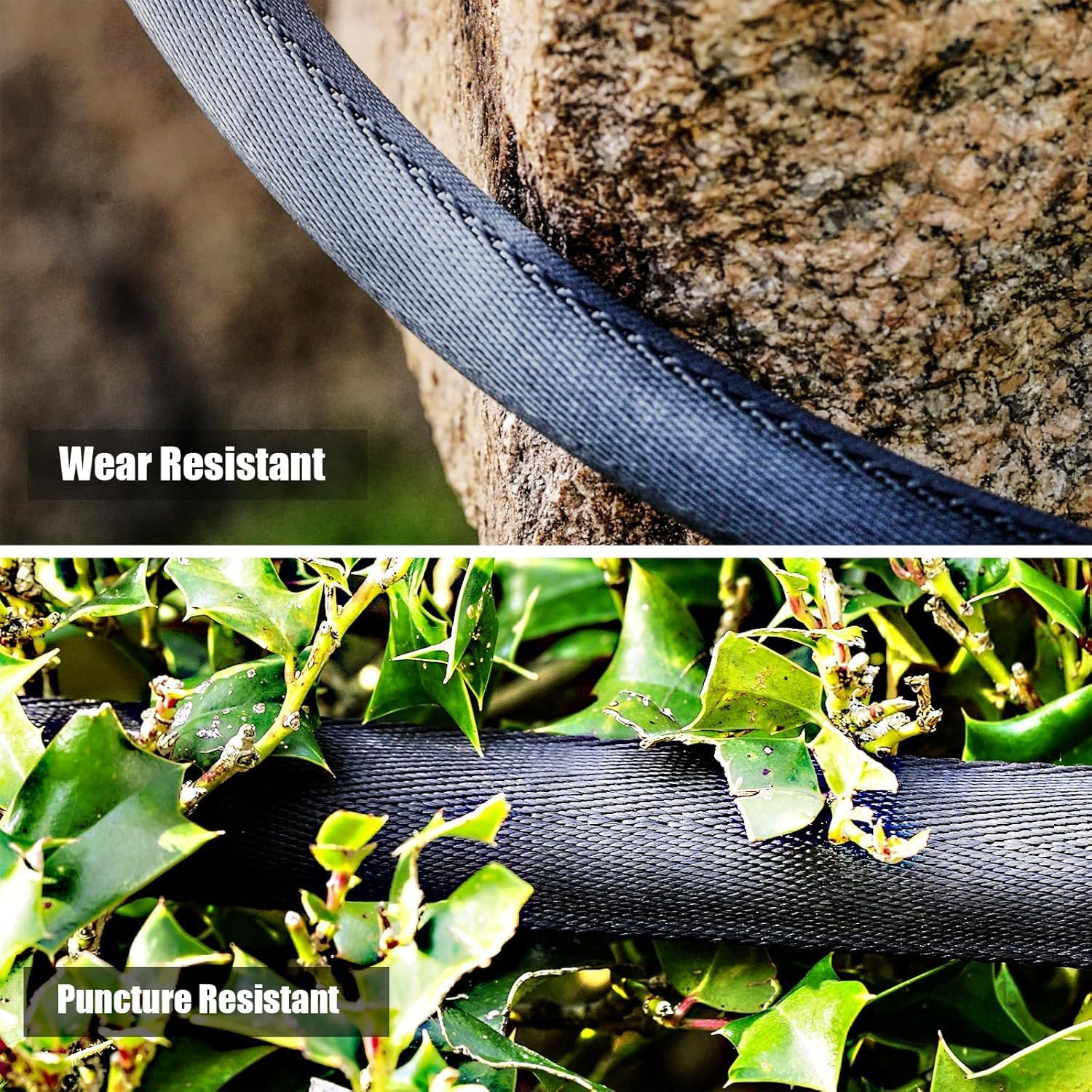 100FT Garden Hose, Water Hose, Car Wash Hoses, 2025 New Upgrated Non-Expanding Outdoor Garden Hose, Kink Free, Flexible Non-Expandable Fabric Garden Hose for Outdoor, Garden, Watering, Yard, Lawn, RV - 50Ft Garden Hose image number 3