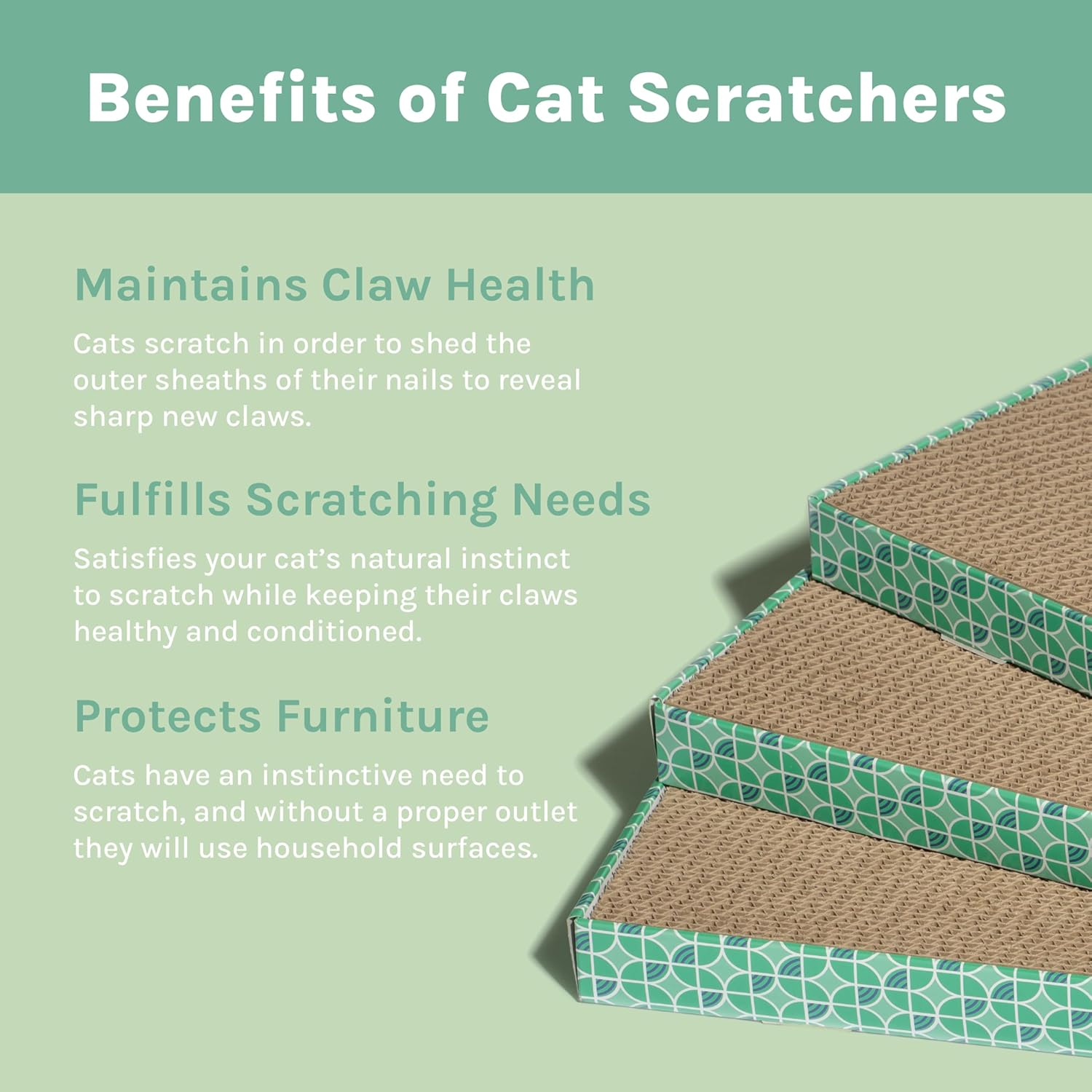 Kitty City XL Wide Corrugate Cat Scratchers 3 Pieces, Cat Scratching, Cat Scratch Pad, Vary, 18 X 10 X 1.5 Inches (CM-0204-CS01) image number 5