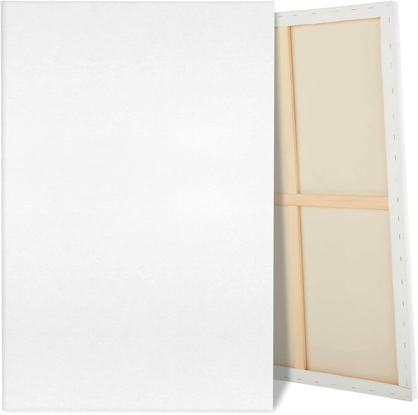 Jenjen Tradition Large Canvas for Painting, 2 Pack 30X40'' White Pre Stretched Canvases Fivefold Primed 100% Cotton Big Blank Boards Art Supplies Acrylic Pouring, Oil Watercolor Painting & Wet Media image number 3