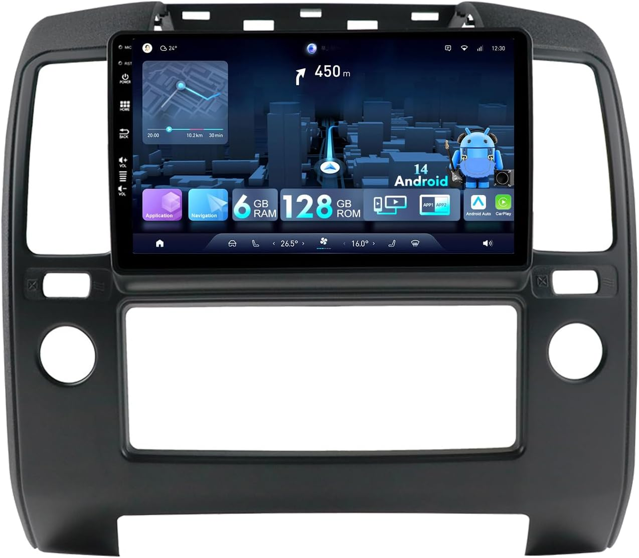 MISONDA 6GB+128GB Car Stereo GPS Navigation for Nissan Navara D40 2006-2012 Android 14 Carplay Android Auto DSP DAB Wifi SWC FM AM EQ USB AUX Support 360 Camera image number 4