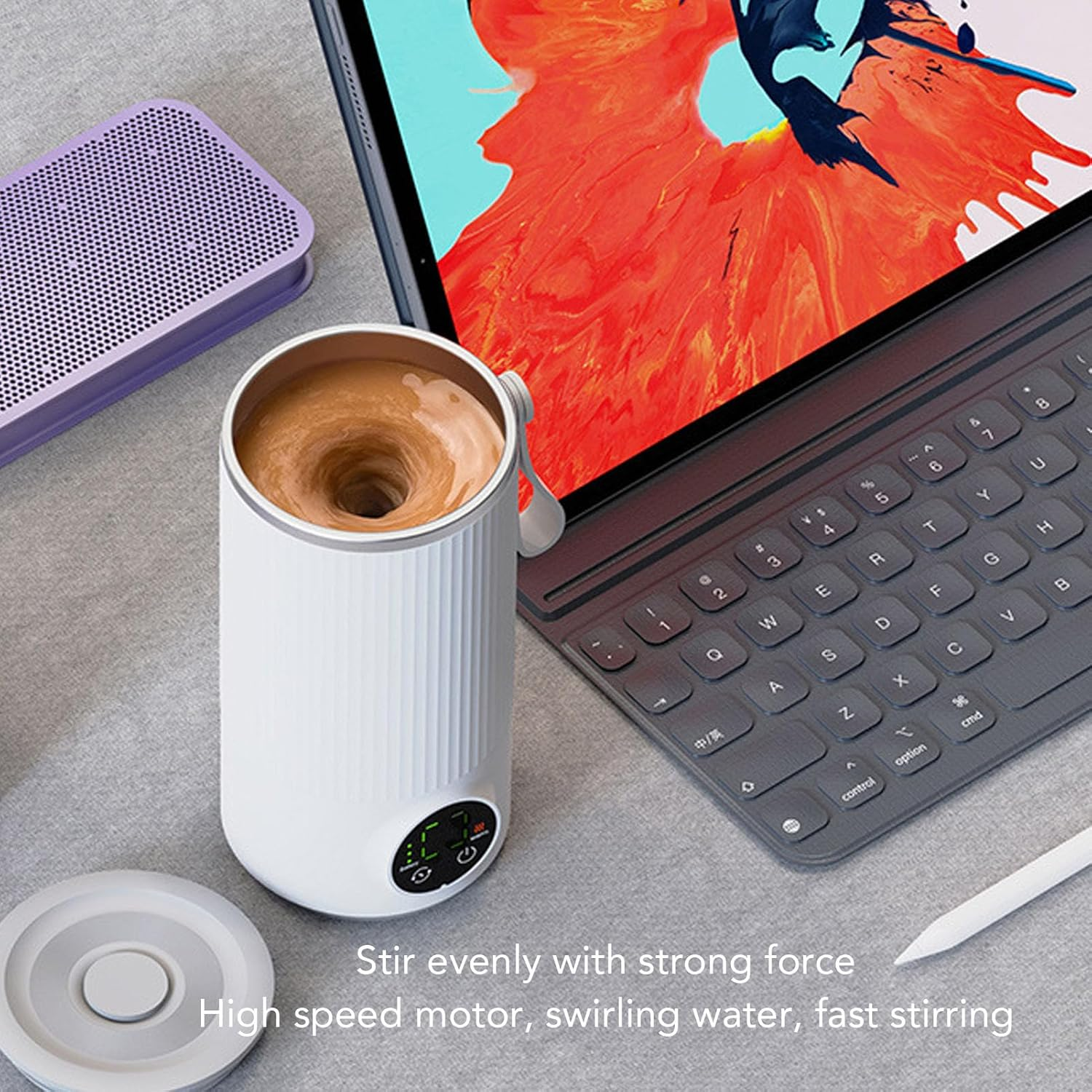 Cordless Portable Milk Warmer Mixer, Electric Milk Frother, Fast Heating, Automatic Shutdown, Built in Rotating Stirrer, for Coffee Milk, 400ML, Keep Warm image number 6