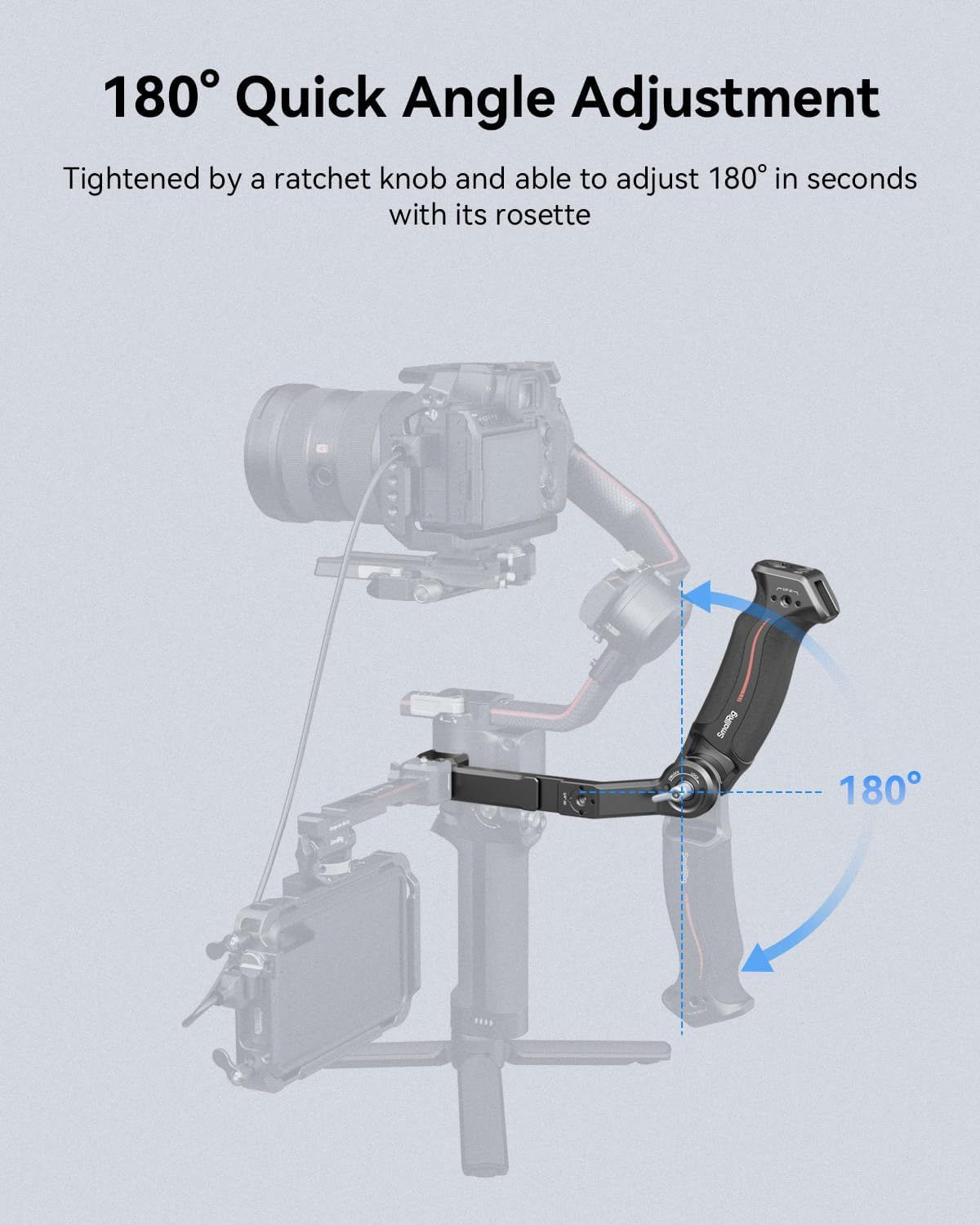 Smallrig Adjustable Sling Handgrip Gimbal Sling Handle for DJI RS 4 Mini, RS 4, RS 4 Pro, RS 3 Mini, RS 3, RS 3 Pro, RS 2, RSC 2, 17.6Lb Load, Ergonomic Grip for Low Angle Shots, W/Qd Socket image number 3