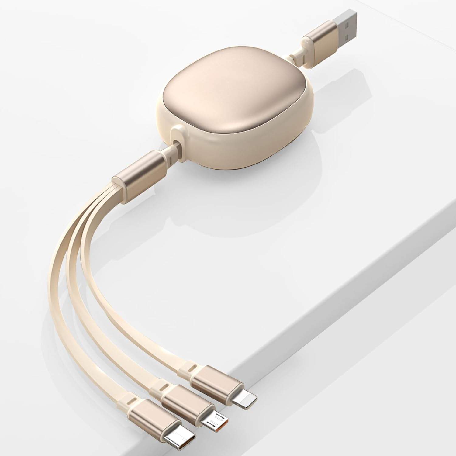 100W Retractable Multi Charging Cable, 3 in 1 Retractable Car Charger with Type C/Lightning/Micro USB Cords for Iphone 16 15 14/Galaxy/Ipad/Ps/Kindle, 4Ft 6A Fast Chargers for Multiple Devices, Black