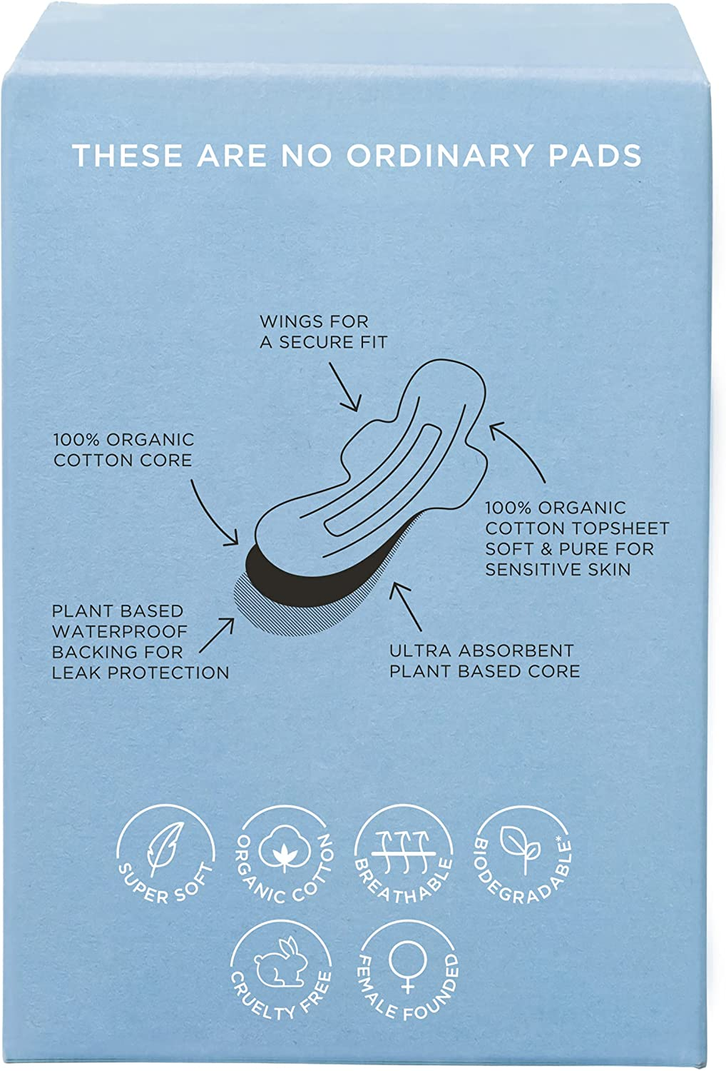 TOM Organic Super Ultra Thin Pads, 10 Count image number 1