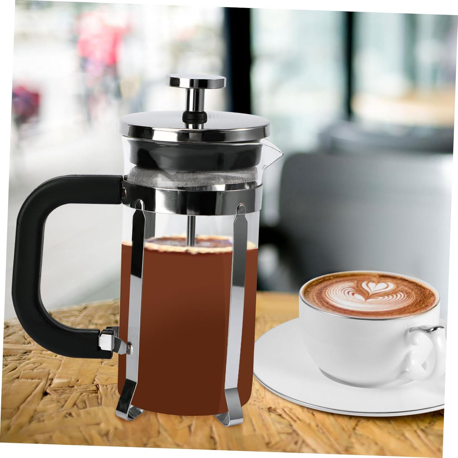 MAGICLULU Ergonomic Handle Stainless Steel Coffee Press Heat Resistant for Cold Brew Tea Espresso Milk image number 3