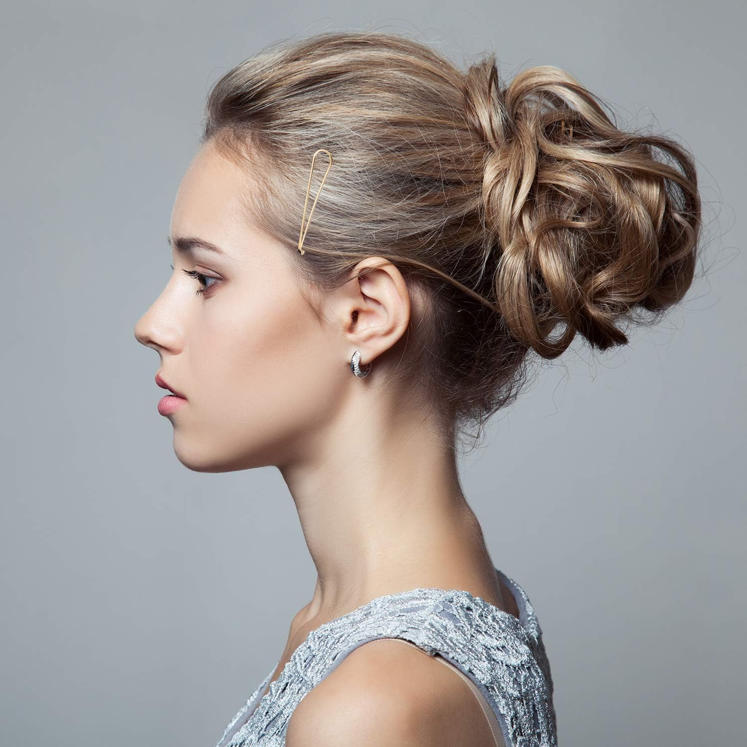 10 Pieces Geometric Metal Hair Clips and Barrettes for Women and Girls, Hair Styling Minimalist Wedding Dainty Accessories (Gold) image number 3