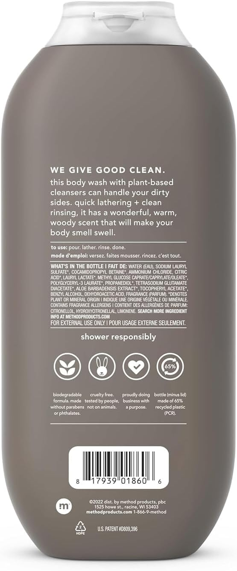 Method Men, Cedar + Cypress Body Wash, 18Oz, 3 Pack, Packaging May Vary image number 3