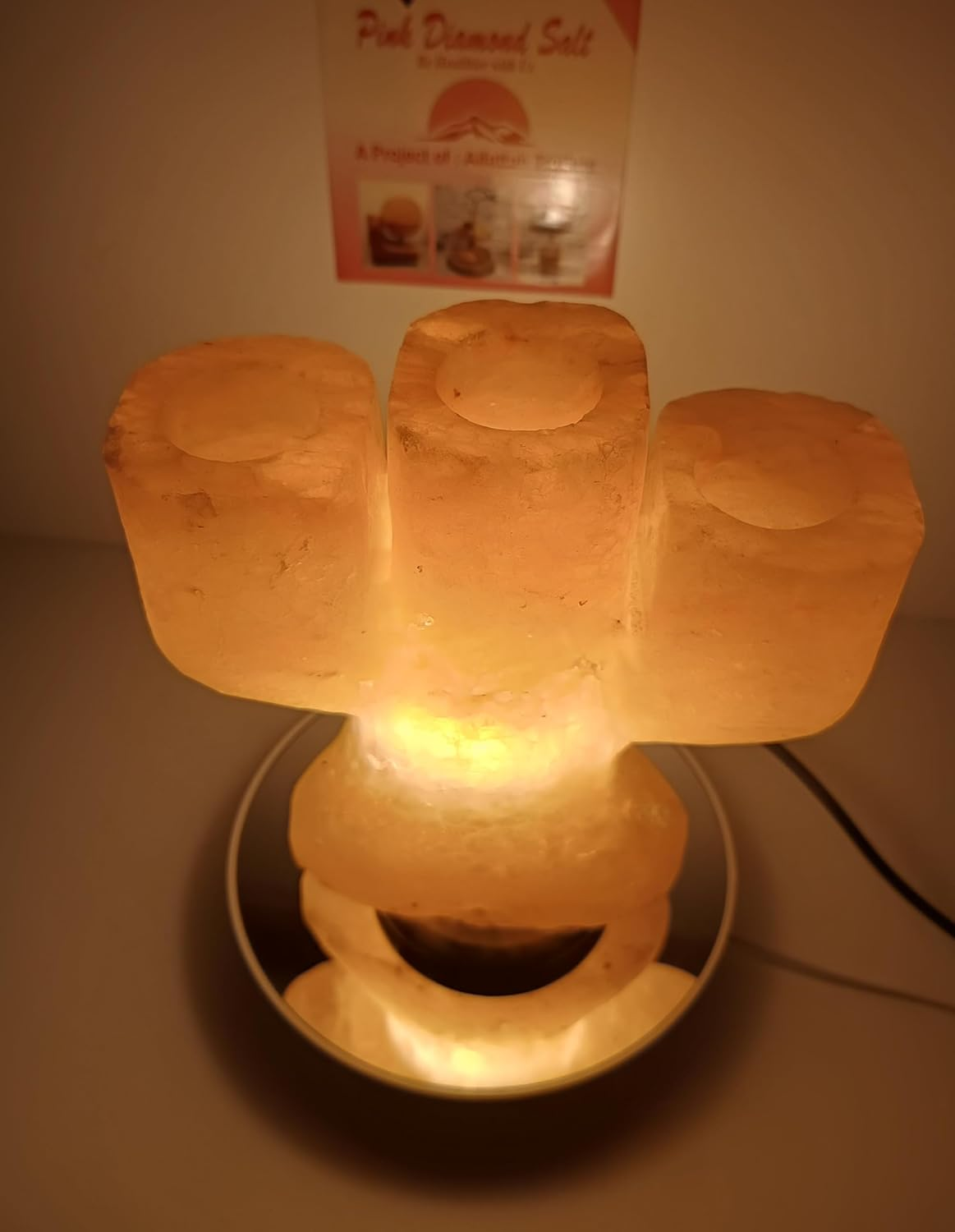 3-4 KG Himalayan Premium Natural Candle Light Holder Salt Lamp 100% Authentic, Beautifully Hand Crafted Candle Light Holder Salt Lamp Comes with Complete Electric Fitting image number 5