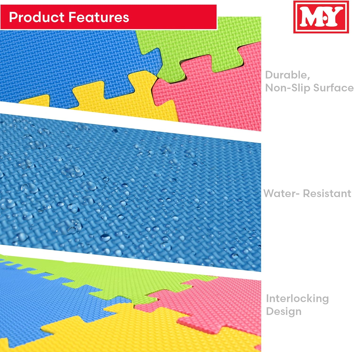 M.Y Large 4Pc Eva Playmats Childrens Playing Safety 60Cm X 60Cm image number 2