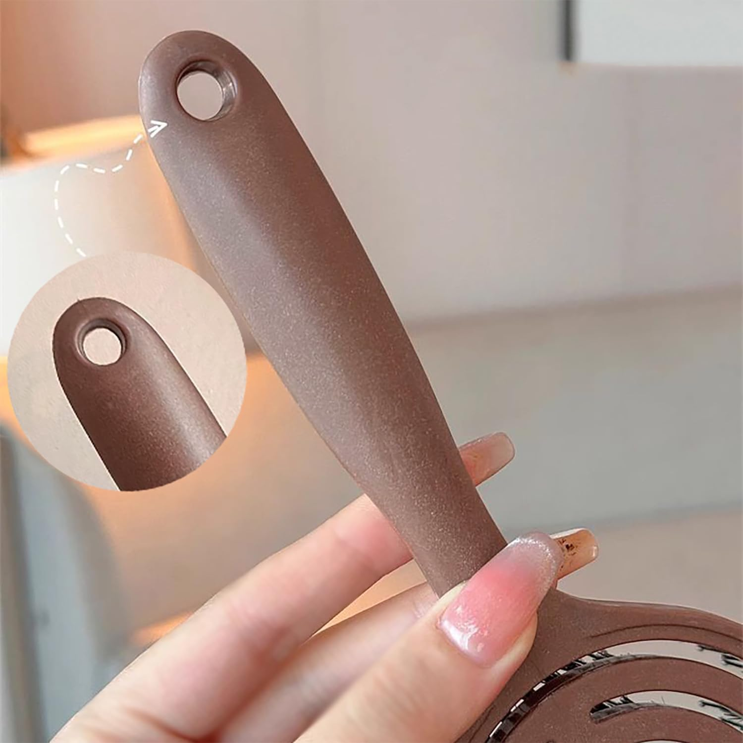 Smaoqingji Organic Hair Brush Wild Boar Bristles round &ndash; 1 Piece, Brown, Detangler Brush with Double Spiral Spring, Suitable for All Hair Types, No Matter Square, round Flat Head, Fits Perfectly image number 2