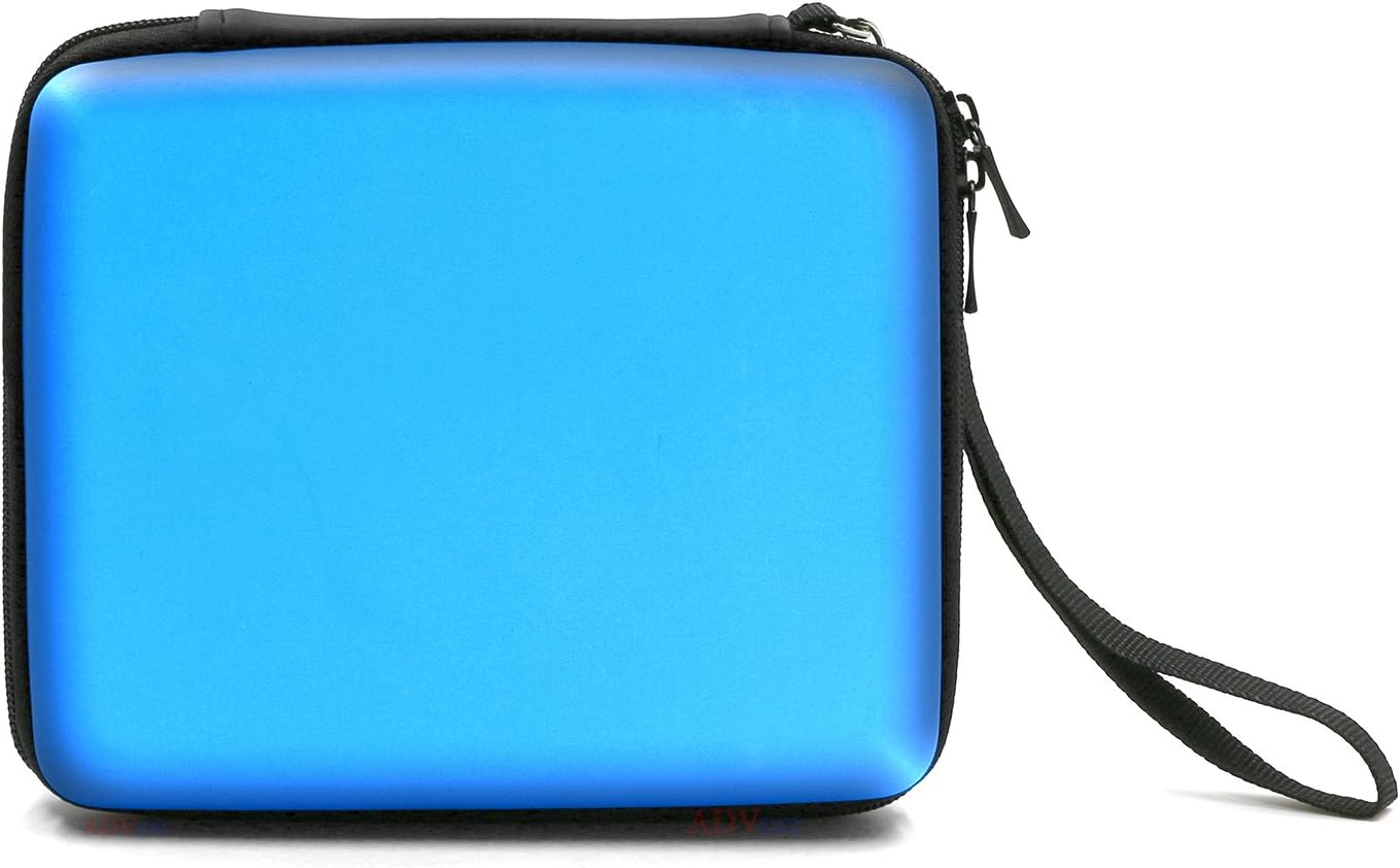Advcer 2DS Case, EVA Waterproof Hard Shield Protective Carrying Case with Hand Wrist Strap and Double Zipper for Nintendo 2DS (Blue) - Black image number 5
