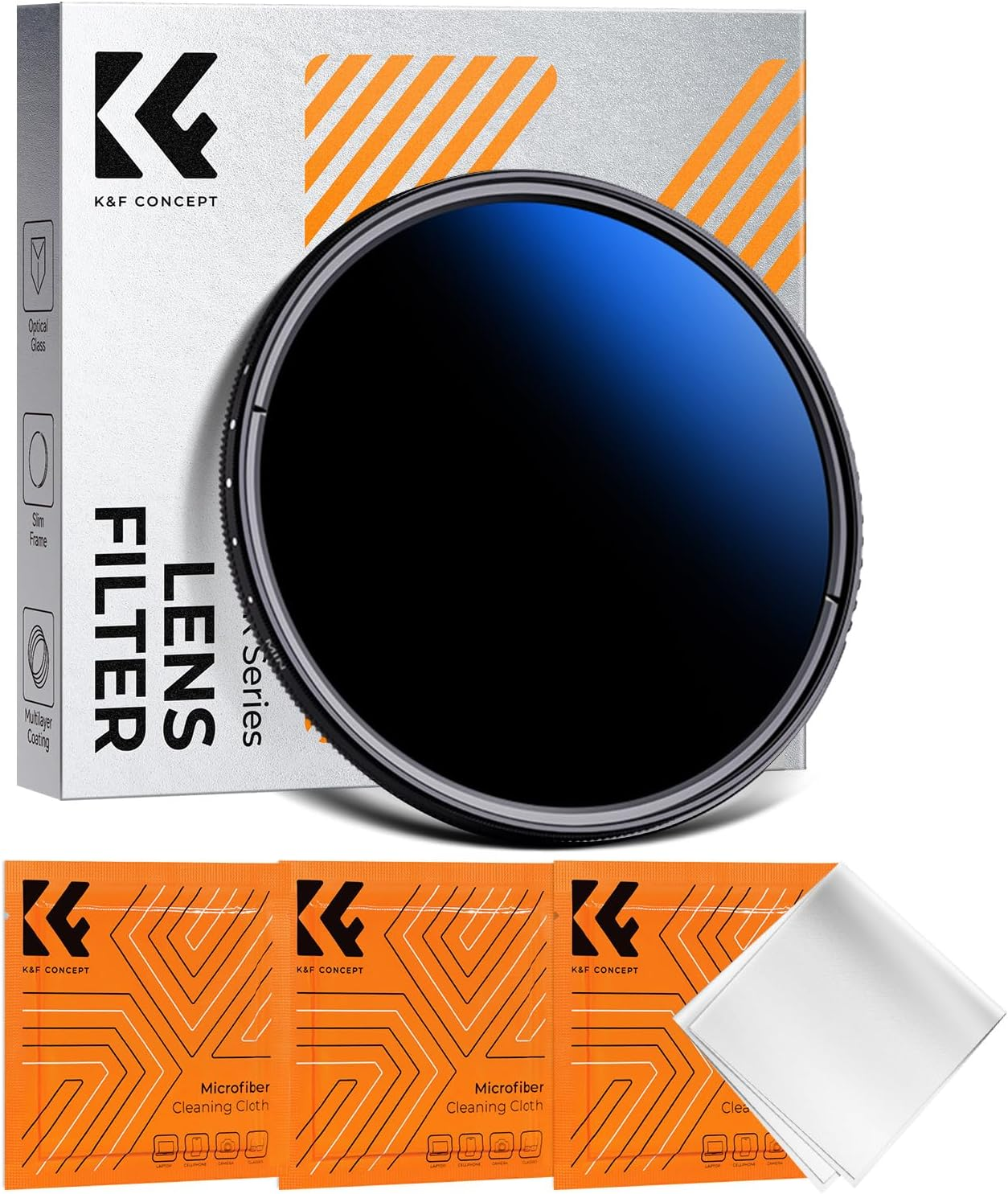 K&F CONCEPT 55Mm ND2-2000 (1-11 Stops) Variable ND Camera Lens Filter-18 Multi-Coated Adjustable Neutral Density Filter with 3 Vacuum Cleaning Cloths (Nano-K) image number 4