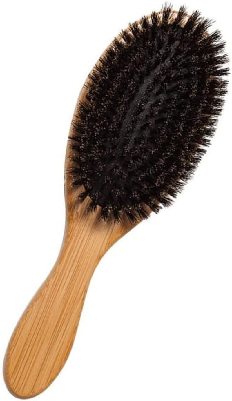 Boar Bristle Hair Brush, Paddle Hair Brush with Wooden Handle, Portable Slick Back Hair Brush, Curly Hair Brush Comb for Thick Coarse Hair image number 6