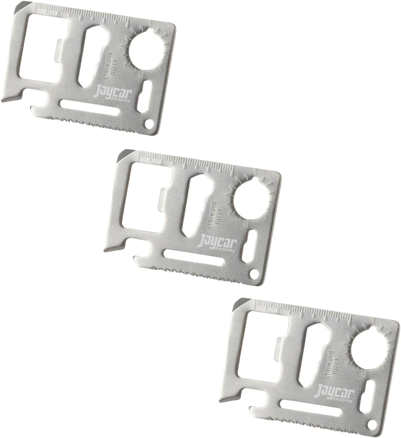 Leona Co Multi Function Stainless Steel Survival Pocket Tools, Portable Multi Tool Camping Kit, Card Size Screw Wrench Opener Lock Pick for Outdoor Enthusiasts (3)