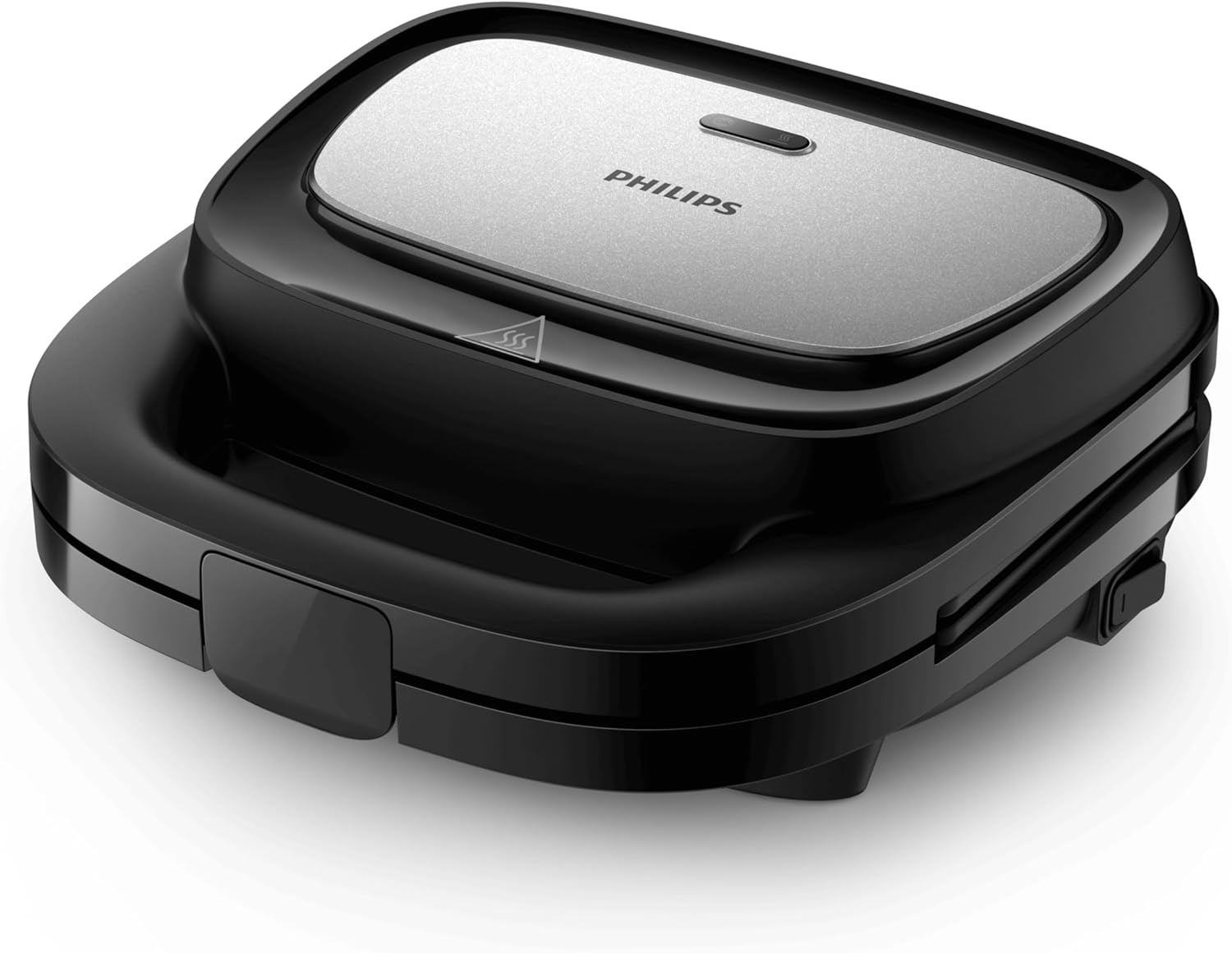 Philips 5000 Series Sandwich Maker - 3 Plate Sets for Paninis, Sandwiches, and Waffles, Nonstick Grill Plates, Cut-And-Seal, 750W Power, Black (HD2350/80)