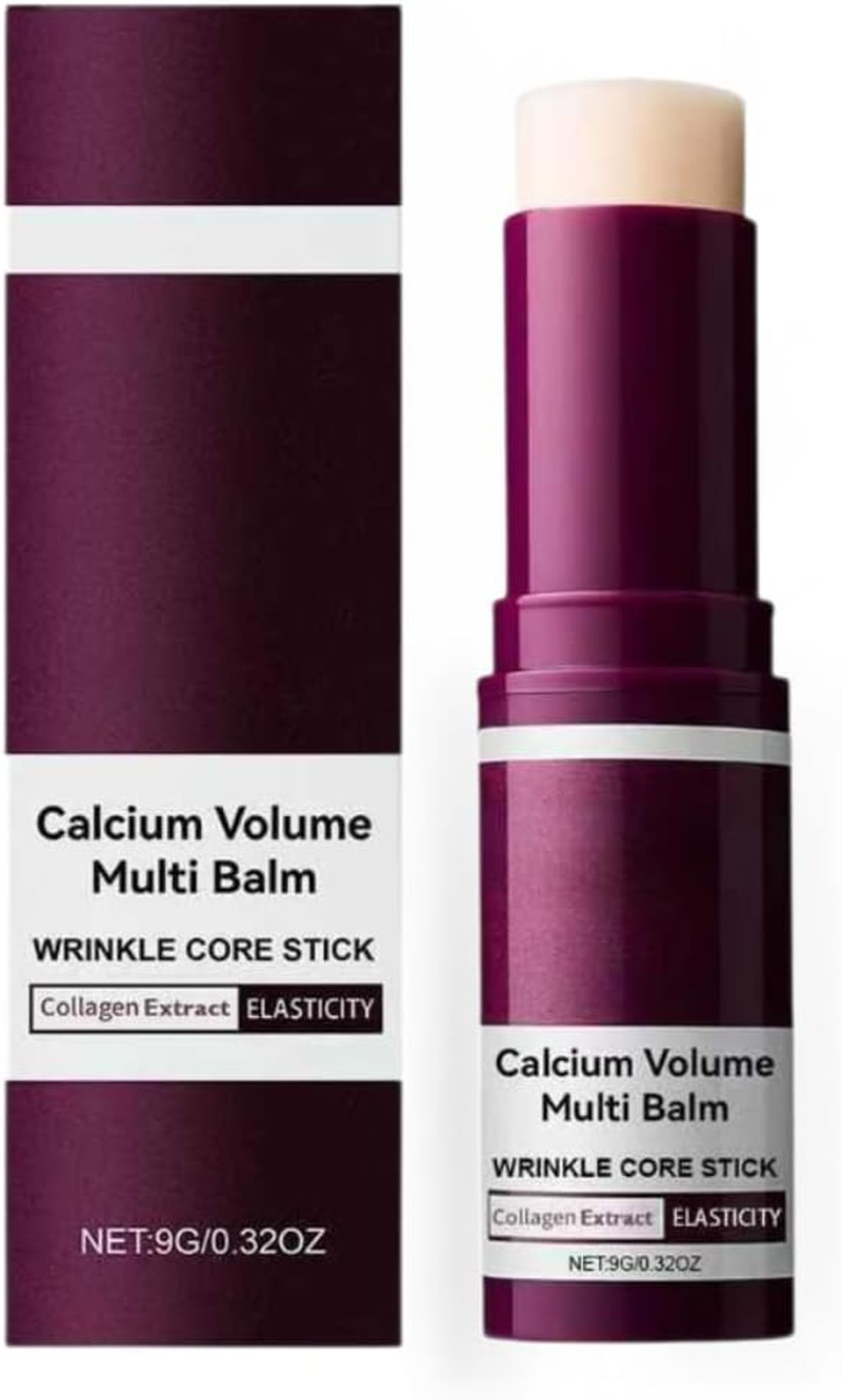 Calcium Multi Balm Stick &ndash; Korean Collagen Moisturizing Stick for Face, Eyes, Neck & Lips &ndash; Anti-Aging Hydrating Vitamin E Balm &ndash; Firming Wrinkle Care Skin Treatment for All Skin Types (2Pcs)