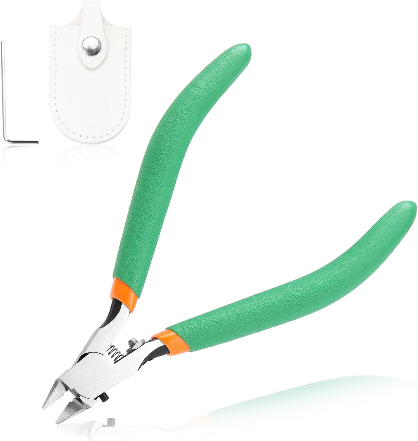 LEONTOOL 5-Inch Model Nipper, Ultra-Thin Single Blade Nipper with Leather Cover and Hex Key, Flush Cut Pliers with Non-Slip Comfortable Grip, Plastic Sprue Cutter for Gundam and Scale Model Building image number 1