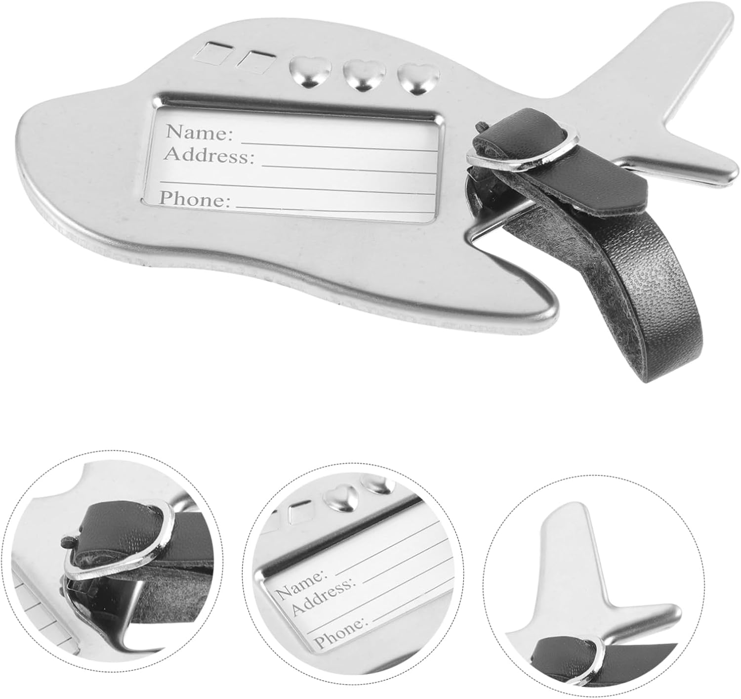 HONMEET Metal Airplane-Shaped Luggage Tags Baggage Identifier for Reusable Name Tag for Suitcases and for Distinguishing Luggage image number 5