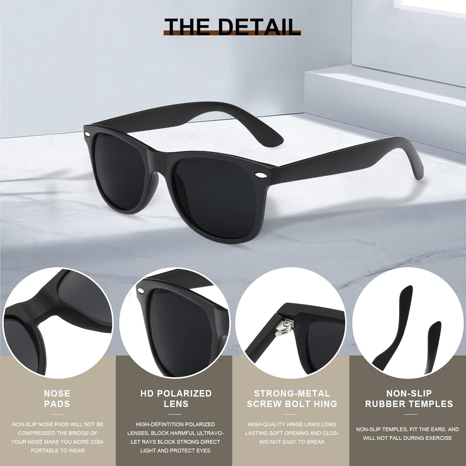 Sunglasses for Women Men- Polarized Sun Glasses Womens Mens Retro Mirror Lens for Driving Fishing UV400 image number 1