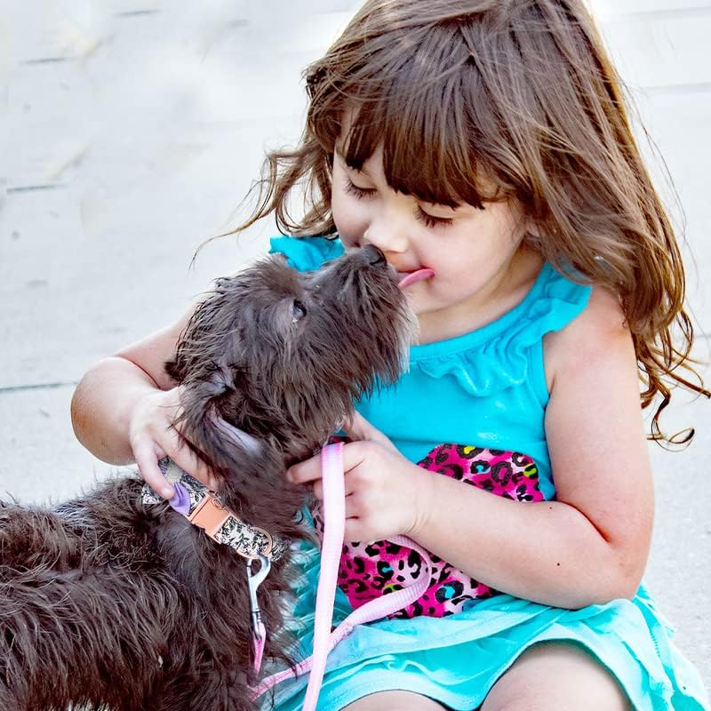 Kalevel Large Dog Collar Stylish Cat Collar Breakaway Pretty Soft Cotton with Floral Pattern Removable Flower for Rottweiler Large Dogs Green image number 2