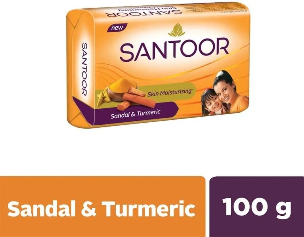 SANTOOR Soap Sandal & Turmeric 100G X 8 image number 2