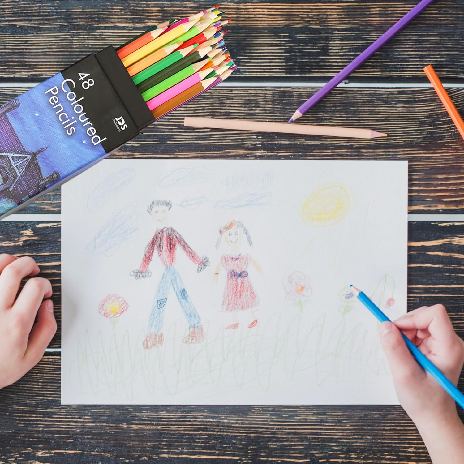 Colored Pencils for Adult Coloring Books 48 Count Art Drawing Pencils Soft Core Ideal for Drawing Blending Shading, Color Pencils Set Adults Kids Beginners (48 Colors) image number 5