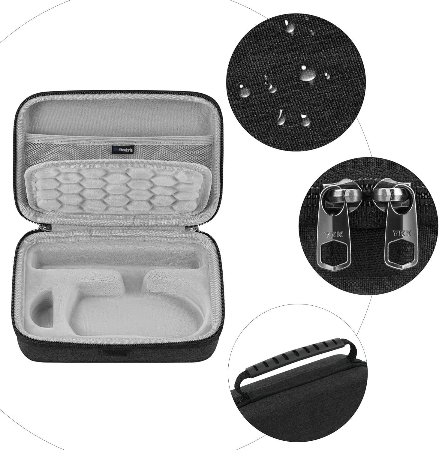 Geekria Mouse Carrying Case, Compatible with Razer Deathadder V4 Pro/Deathadder V3 Pro/Deathadder V3 Wireless, EVA Hard Shell Protective Travel Bag (Dark Gray) image number 3