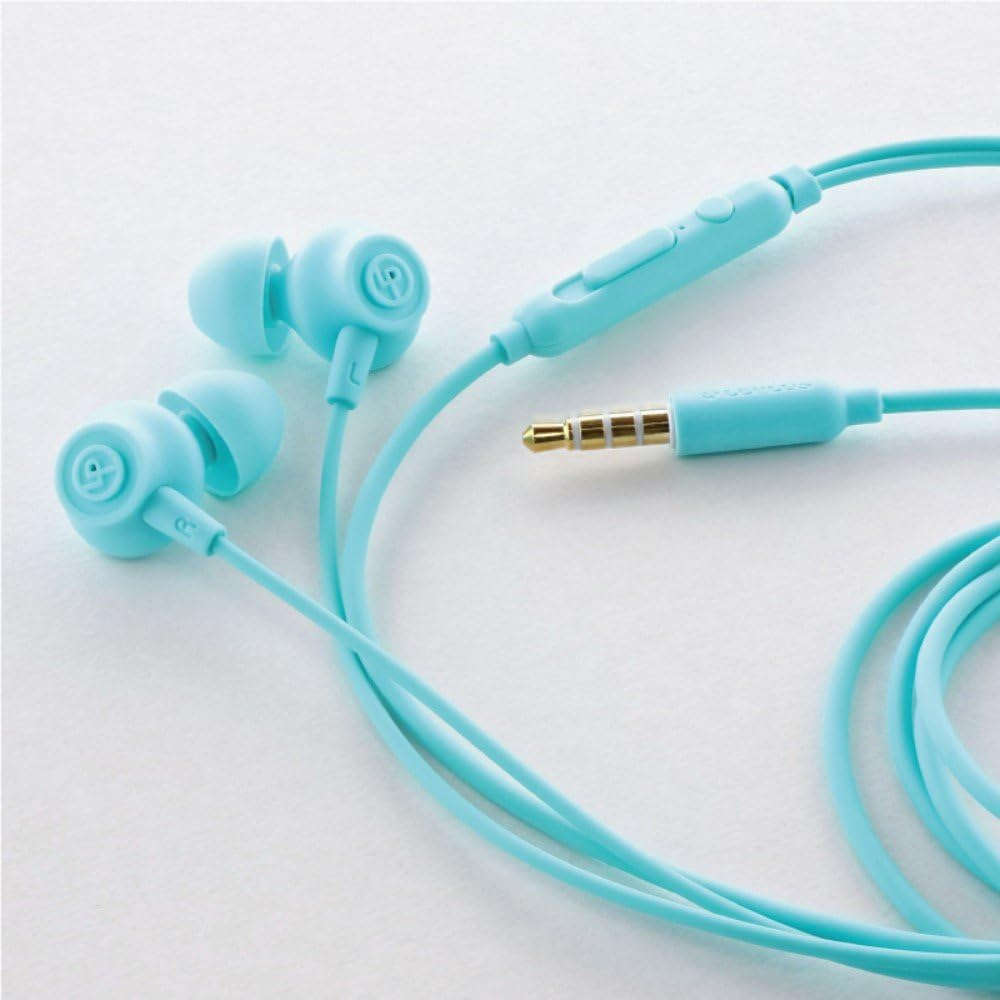 Iphone LP-MEP07BL Smartphone Earphones (Volume/Microphone Included) Extreme Sound Range Plain Blue - Blue image number 3