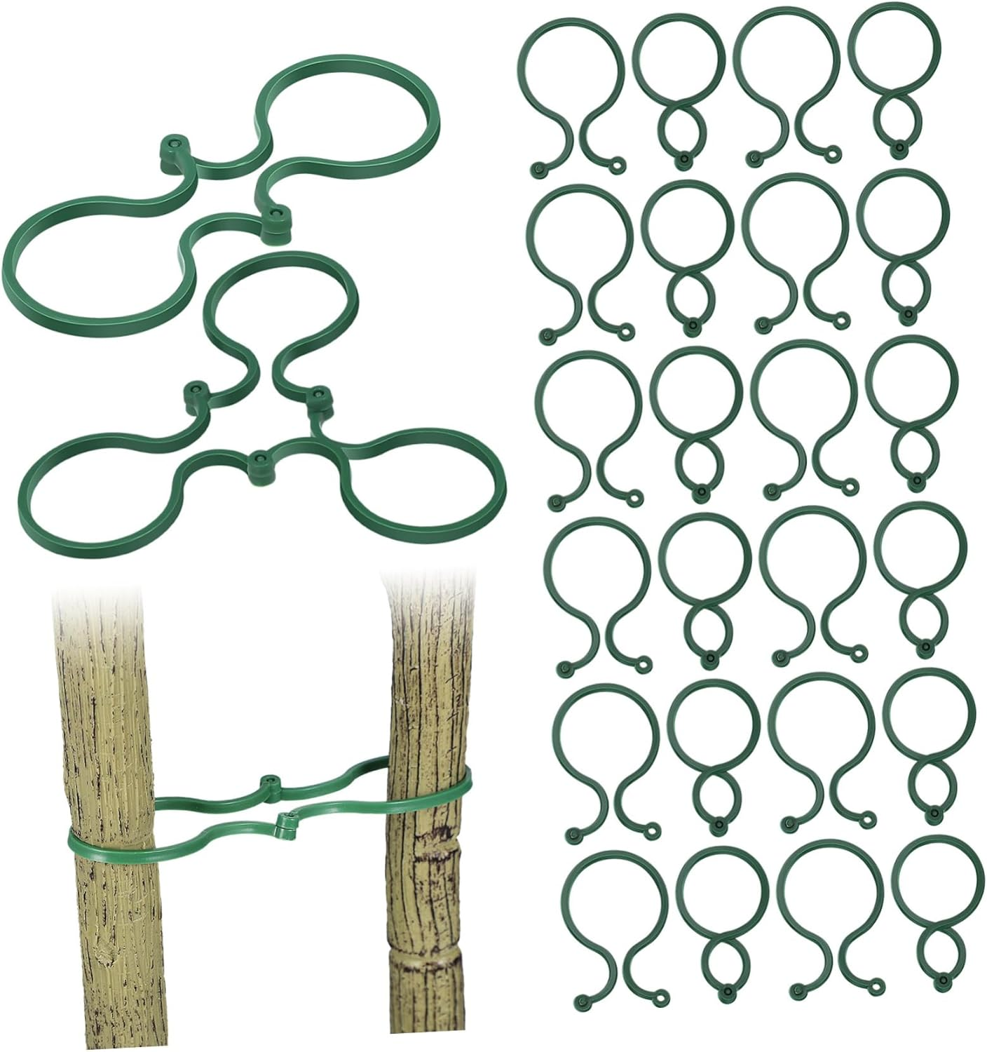 100Pcs Small Plant Support Clips Garden Tie Tomato Vine Trellis Clips for Climbing Plants and Vegetable Stems Gardening Supplies image number 1