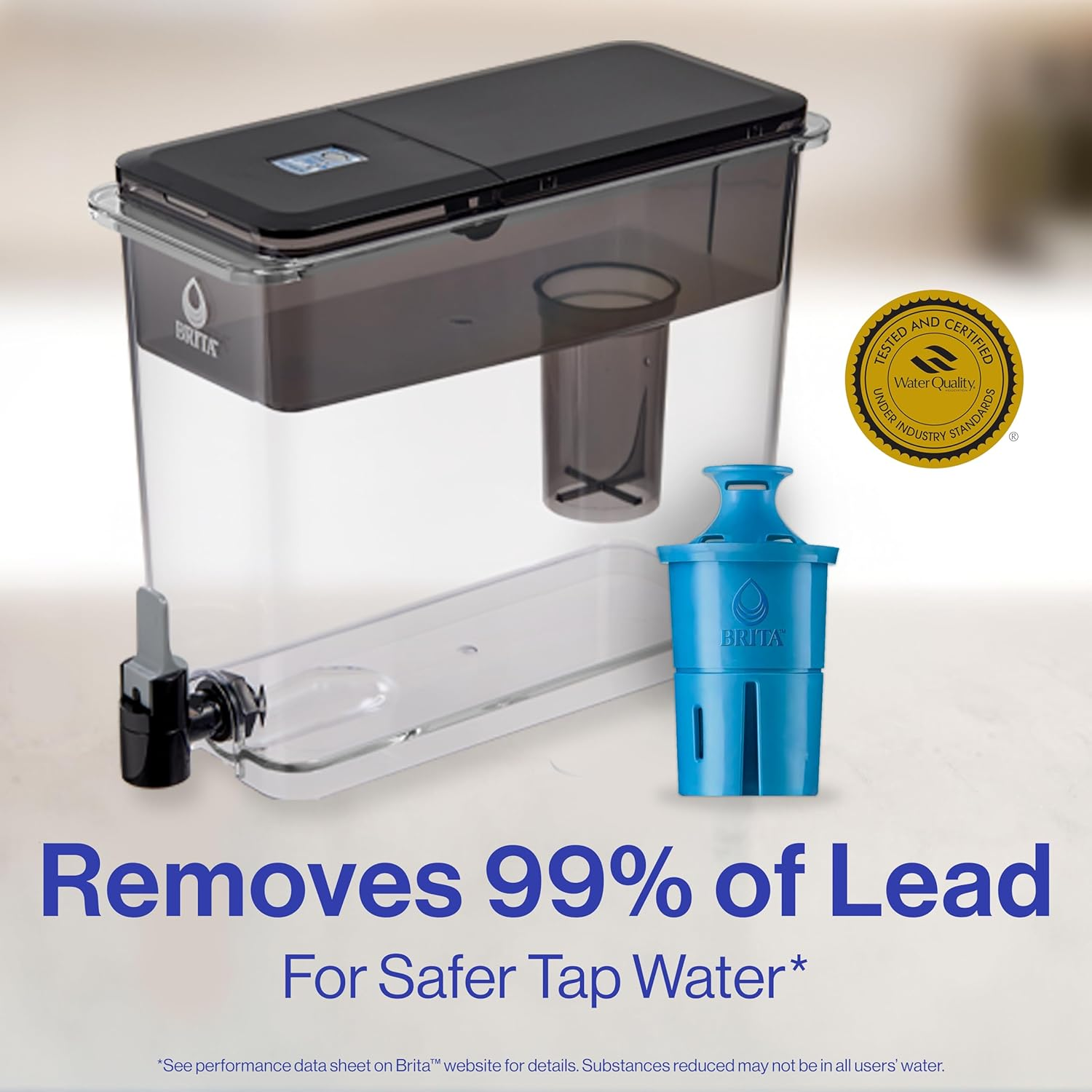 Brita Ultramax Large Water Dispenser with Elite Filter, Bpa-Free, Replaces 1,800 Plastic Water Bottles a Year, Lasts Six Months or 120 Gallons, Includes 1 Filter, Kitchen Accessories, Large - 27-Cup image number 6